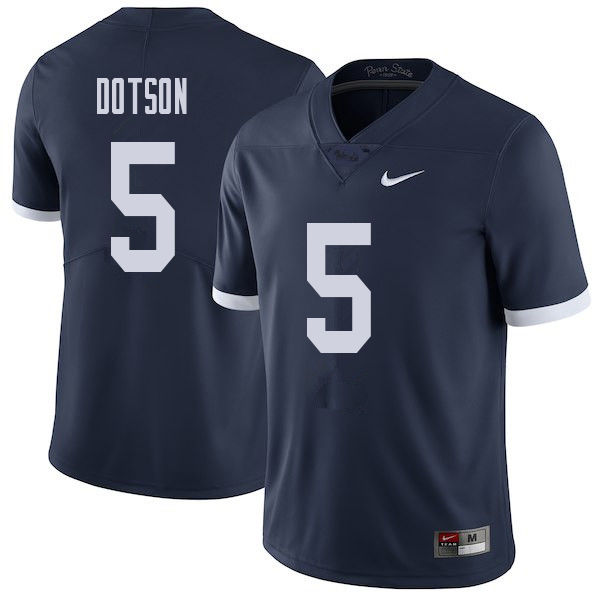 NCAA Nike Men's Penn State Nittany Lions Jahan Dotson #5 College Football Authentic Throwback Navy Stitched Jersey MDQ4498XG